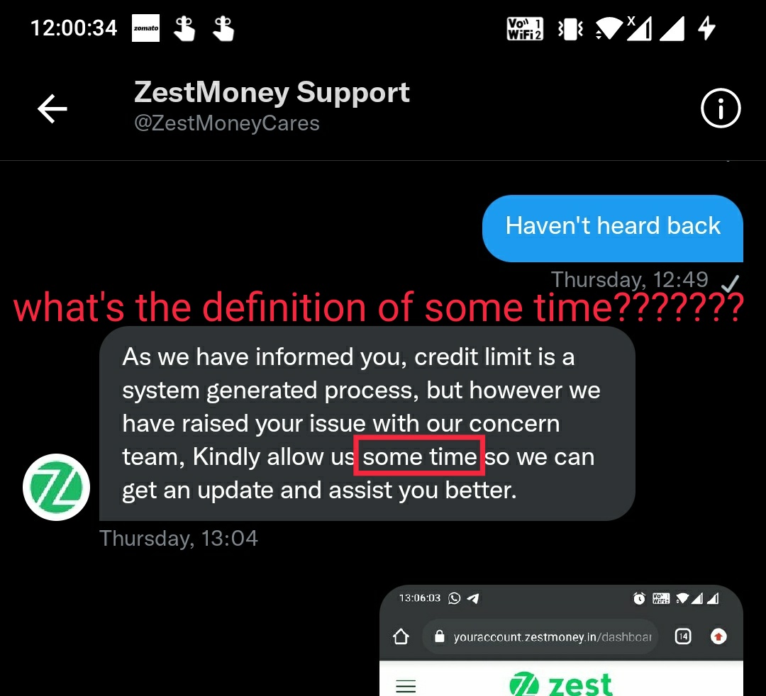 SayzFaizIraqui's tweet image. The story of @ZestMoney @ZestMoneyCares  &amp;amp; sometime 😂 
The way they fool customers it&apos;s like they feel everyone in India is a villager and will be flattered by their Inglissssss 
Nothing tangible no specific dates #falsecommitments
#unprofessional 

@BandBajaateRaho @ramanniep