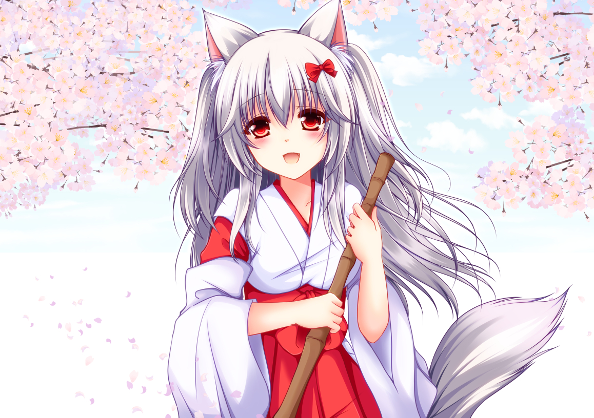 ほたてねこまじんさん( @HhotateA_xR )からのご依頼でした!再度のご依頼ありがとうございました(*'▽') 巫女+けも耳 もふもふで素晴らしいどすえ 