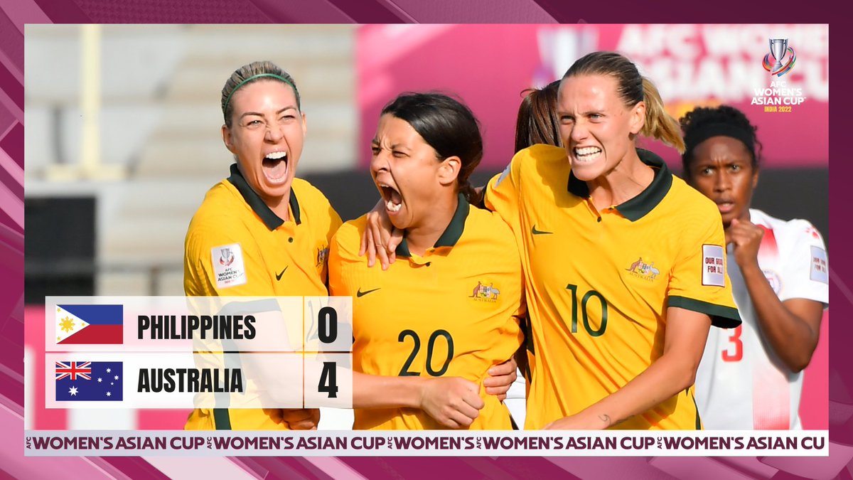 🎥 HIGHLIGHTS | 🇵🇭 Philippines 0-4 Australia 🇦🇺

The Matildas continue their superb form with another powerful display against Philippines in Group B! 

#WAC2022 | #PHIvAUS