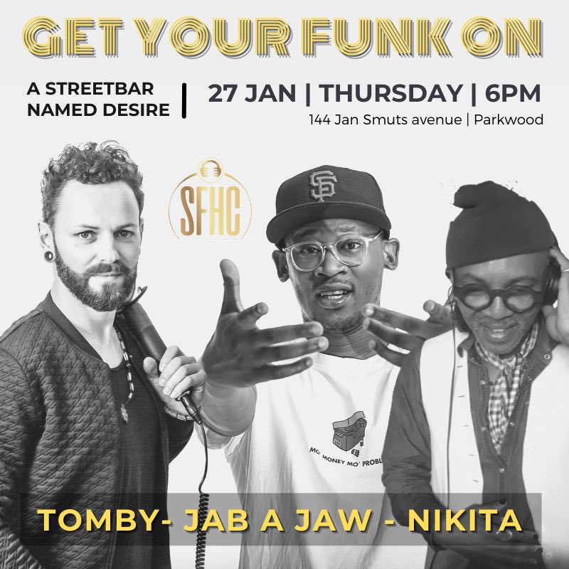 NoShadowJab's tweet photo. Busy week at the office. 

~ Tonight ~

• #ThatTuesdayFunk  -📍@hellskitchenmelville - 

~ Thursday ~

• #GetYourFunkOn -📍 a.streetbar.named.desire 

~ Every Friday ~

• #Open4MatZA -📍barberblacksheepsa 

~ Sunday ~ 

• Bangerz &amp; Mash -📍https://t.co/HybTgUgLZg https://t.co/Cngzth42pZ