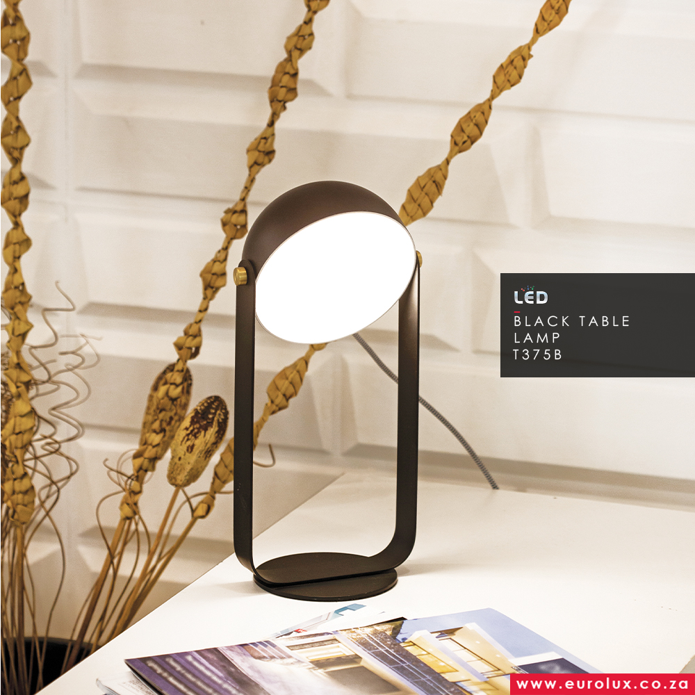 EuroluxLighting's tweet photo. This contemporary matt black table lamp with gentle curves features an LED bulb in a 360-degree rotating head.

https://t.co/hP5uuBUEDH https://t.co/YsBu3j3UZH