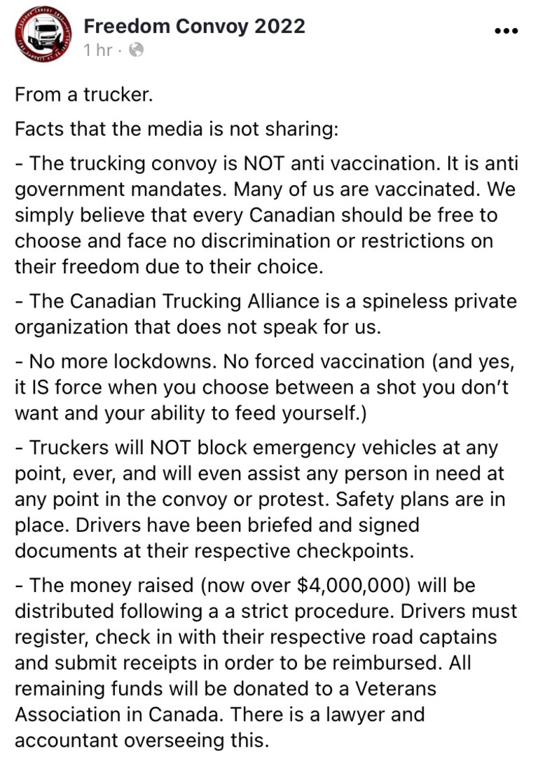 atwal_manjit's tweet image. Statement from a Trucker. #TruckersForFreedom