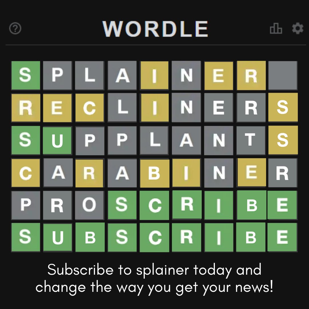 splainerin's tweet photo. Just like #Wordle, one edition once a day to stay well-informed and sane.
https://t.co/Qj8VGwZdwp
#Splainer #News #Subscribe https://t.co/XX5pp6fapo