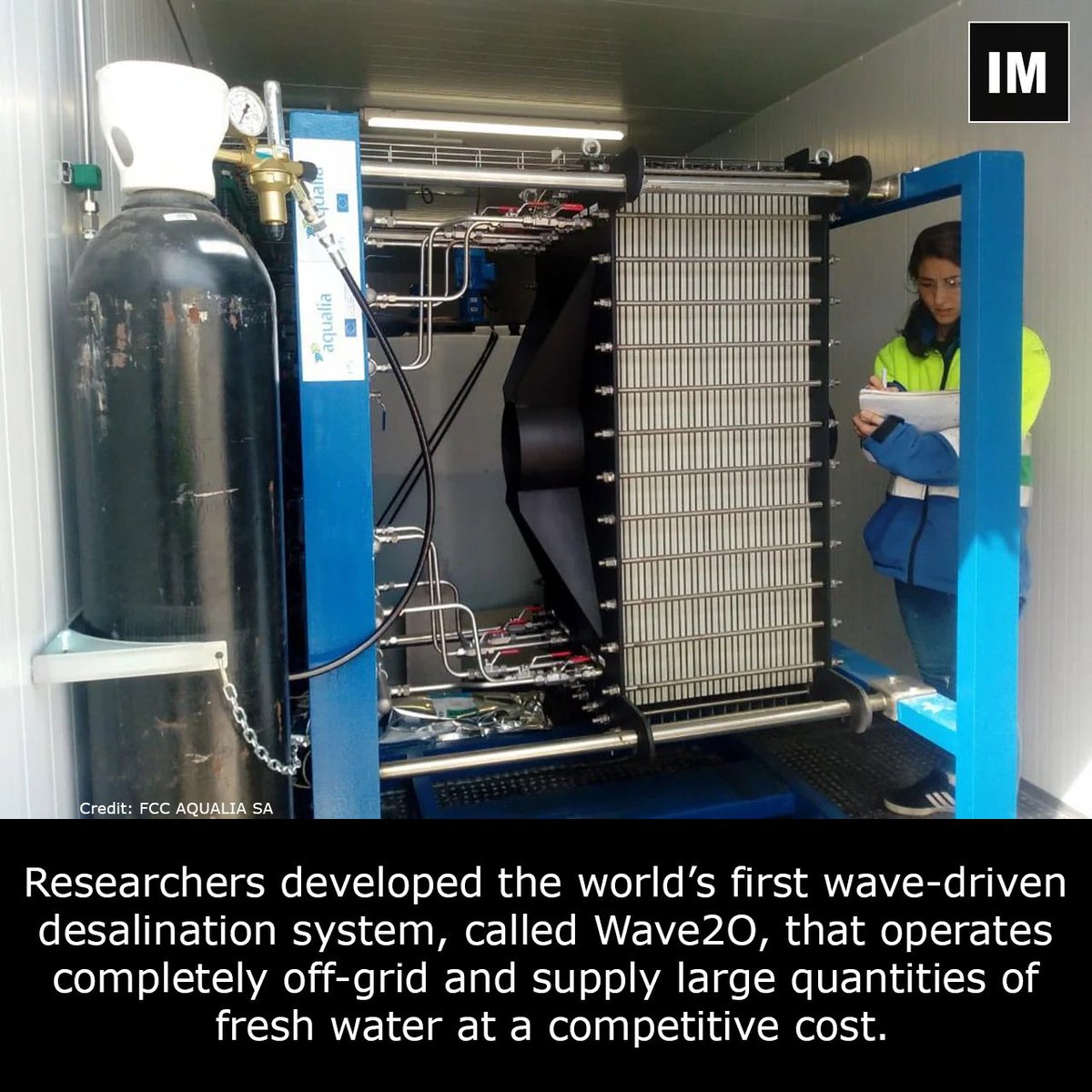 Inceptive_Mind's tweet photo. Off-grid desalination system Wave2O is ready to quench the world’s thirst.
#desalinationsystem #wave20 #researches #innovation #newinvention #hightechnologymachines #inceptivemind https://t.co/7AEa88HAxZ