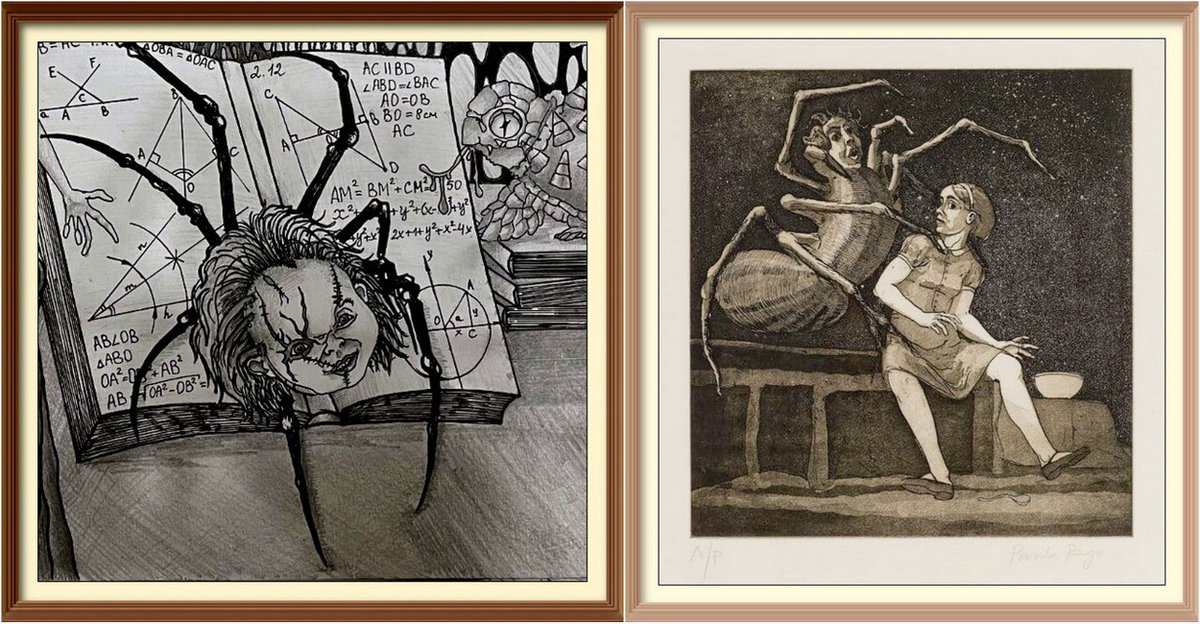 😇ART Similarities:
@ left - our "One day of a mad mind", 2021 
@ right - Paula Rego's "Little Ms Muffet"
, 1989
<a href="/opensea/">OpenSea</a> 
opensea.io/assets/0x495f9…

#OpenSeaNFT #SIrotaNFT #OdysseyO3 #OdysseyARTStudio #NFT #NFTArt #NFTArtist #DigitalArt #NFTCommunity #NFTs #CryptoArt #NFTCollector