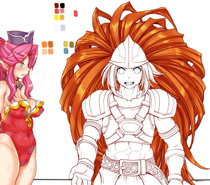 pixivリクエスト進捗〜 (*'∇`)ノ♪

 引き続き聖剣伝説のアンジェラさんとデュランくん～ (*'∇`)ノ♪

お前、毛量どうなってんねん…… (;^_^A 