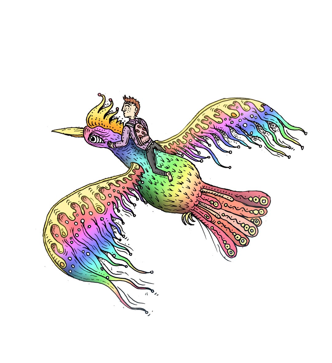 [Givesway] I will gift one  <a href="/Rubentopia1/">Ruben Topia</a> NFT to one person, Rainbow Bird is a meaningful one, as one of his earliest minted artworks on Kusama, 
- Rule is simple: 
Follow me
Follow <a href="/Rubentopia1/">Ruben Topia</a> 
Like &amp; Retweet this tweet 
Draw in 48 hrs