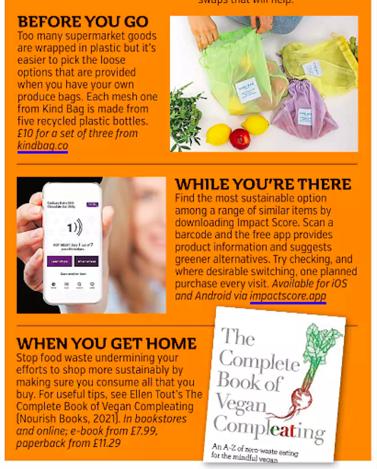 More press 💃Fab feature in The Metro featuring 3 sustainable switches we can all make to reduce our impact, thanks <a href="/rae_ritchie_/">Rae Ritchie</a>! After downloading our Impact Score Shopping app (😉) check out the other 2 switches - plastic-free Kind Bags &amp; the zero-waste book. Happy switching!
