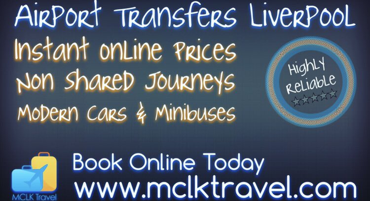 TravelMCLK's tweet photo. Reliable Airport Transfers &amp; Minibus Hire 

Prices from £35 Liverpool to John Lennon Airport 
OR Liverpool to Manchester Airport from £48 

Quote &amp; Book Online 

https://t.co/PsbAGKBLwE
#airporttransfersmanchester #airporttransfersliverpool #minibushireliverpool https://t.co/Pasil0Vh9Q