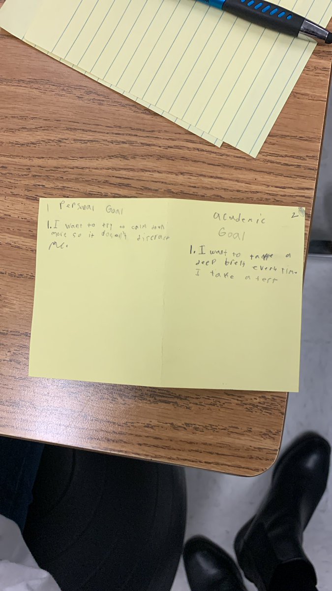 Fourth graders in Mrs. Fulton’s class set goals this morning. They will track their progress on their personal and academic goals #LRelem #PL <a href="/LittleRiverLCPS/">Little River ES</a>