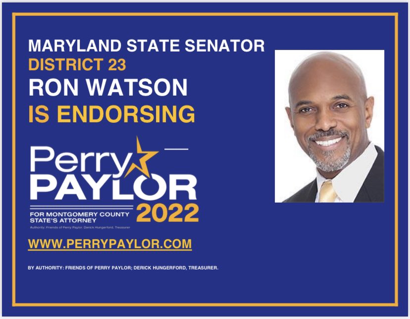 PerryPaylor's tweet photo. We are proud to have earned the endorsement of Sen. Ron Watson. We’re working hard to earn your support too! #PerryPaylor2022
#paylor2022
#justice https://t.co/wzzKCVsNY5