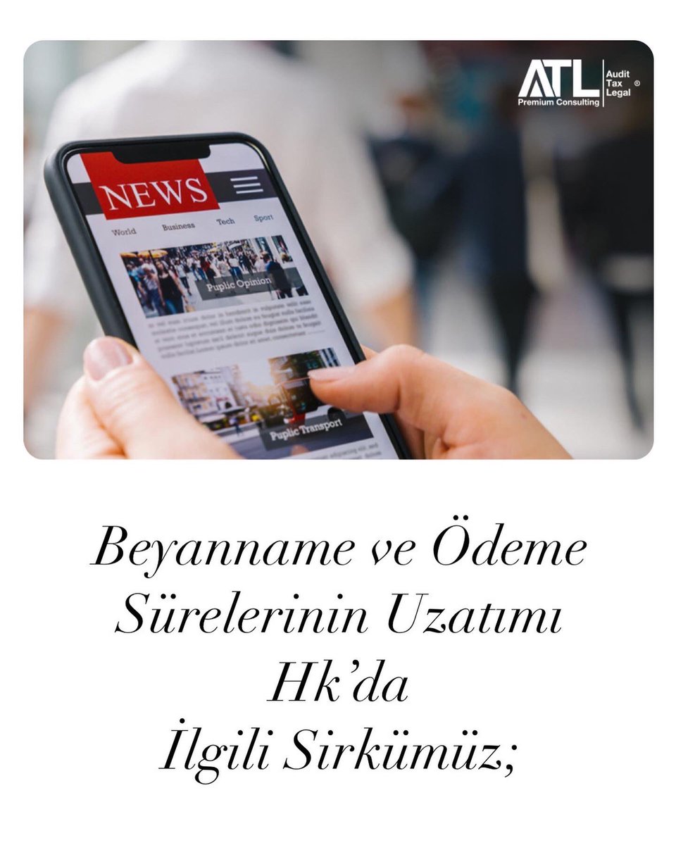 AtlYMM's tweet photo. Beyanname ve Ödeme Süreleri uzatıldı. İlgili sirkülerimiz web sitemizde yayımlanmıştır. 

https://t.co/ilzs8jtMwz

ATL: #Audit #Tax #Legal https://t.co/vl5MOotFdY