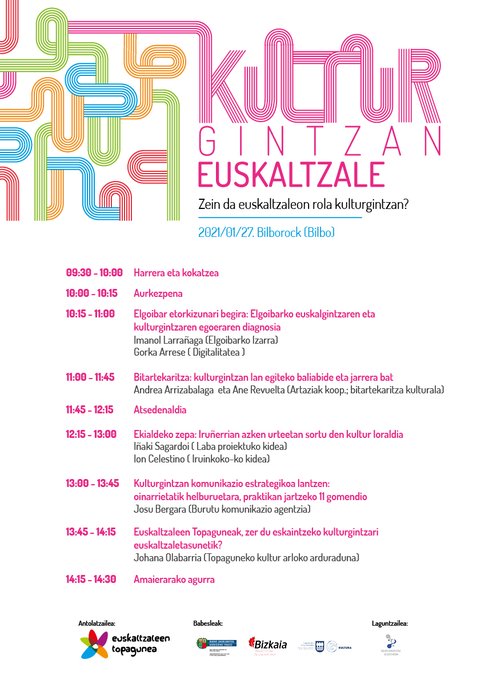 Ostegun honetan, Kulturgintzan Euskaltzale jardunaldian parte hartuko dut. Bilboko Bilborock aretoan ospatuko dugu.

Izena emateko: 
✍️topaldia.topagunea.eus

@topagunea