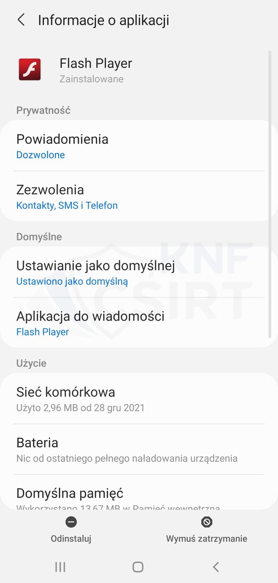 CSIRT_KNF's tweet image. Ostrzegamy użytkowników posiadających urządzenia mobilne z systemem Android przed powrotem złośliwego oprogramowania #FluBot. Instalacja złośliwej aplikacji może grozić utratą środków finansowych. 

Zachowajcie czujność!
