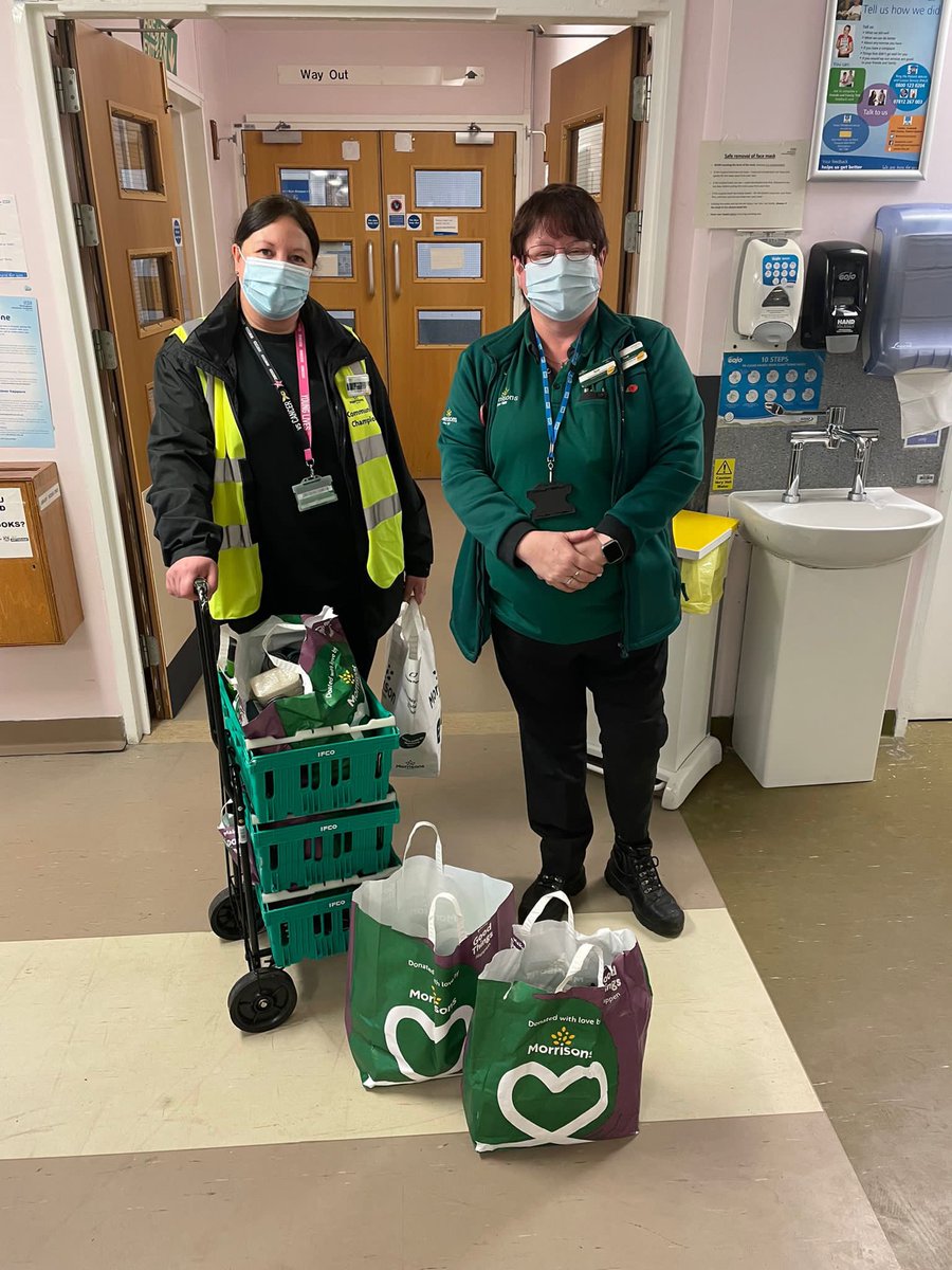 A big thank you to a local morrisons for supporting our patients with lovely treats this morning. Lovely toiletries 🧴from these two amazing, kind ladies 🤲🏼♥️ Small things make such a difference to our patients hollistic care.  <a href="/MorrisonsNews/">Fan Account,</a>