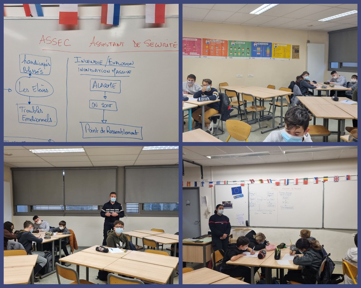 CBrignoles's tweet photo. Formation #ASSEC dispensée par les sapeurs-pompiers du Var @SDIS83 👩🚒🧑🚒
Nos élèves deviennent un moyen de diffusion de la #sécurité au sein du collège en relayant les bonnes pratiques à leurs camarades mais aussi aux professeurs ou à leurs familles.
#IPCS
#PPMS https://t.co/bQnFAdjokG