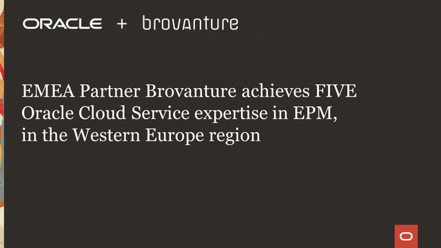 sbobarakis's tweet image. Congrats #emeapartners @Brovanture for adding 5 new Modern OPN Cloud Service Expertise to its profile, for EPM. Here's why it thinks #EPM is essential to success: @Oracleemeaps #oraclepartners bit.ly/3AzbGRo