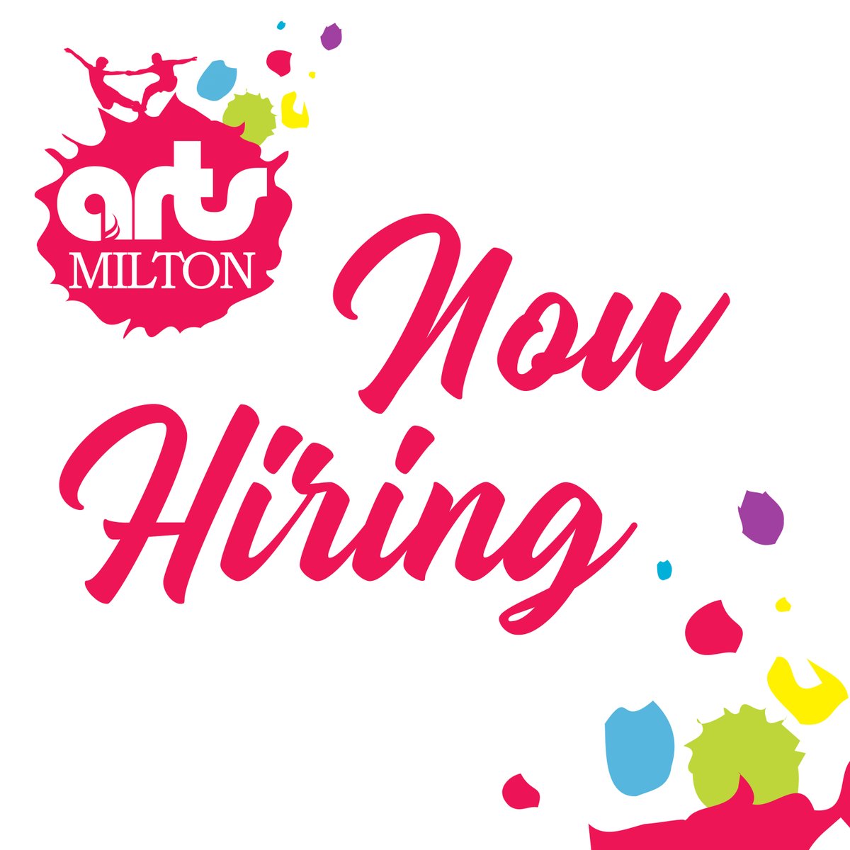 We're Hiring! Arts Milton is currently seeking a part time Program Coordinator for 2022. artsmilton.com/contact