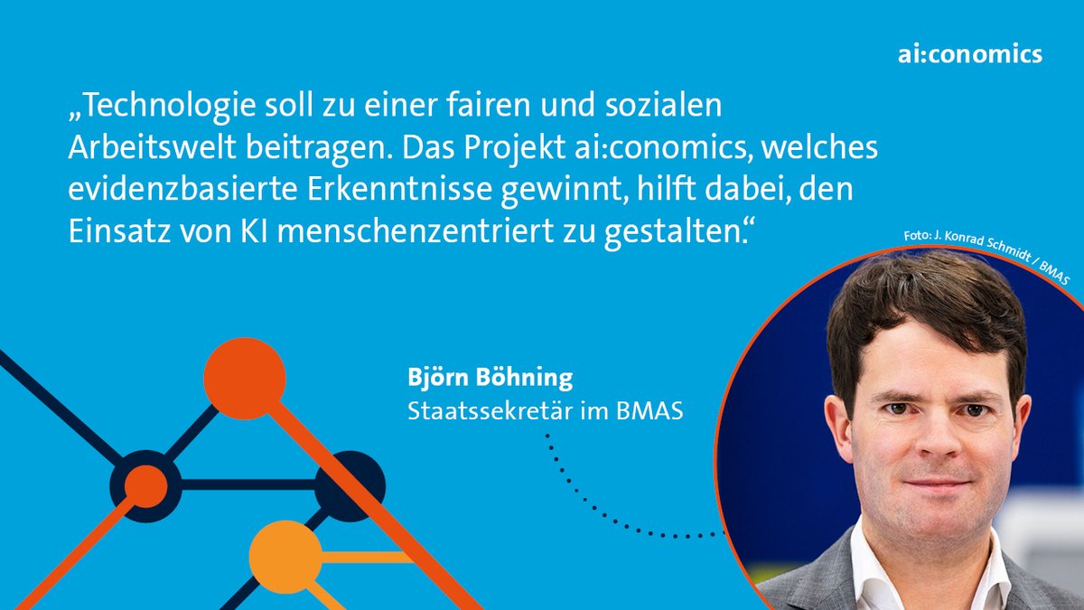 ai_conomics's tweet photo. #aiconomics trägt dazu bei, die Auswirkungen des Einsatzes von #KI in der Arbeitswelt auf den Menschen besser zu verstehen & auf dieser Grundlage Handlungsempfehlungen zu entwickeln.
Ein Erkenntnisgewinn für die Wissenschaft, ebenso wie für #Politik, Wirtschaft & Sozialpartner. https://t.co/ii0y6Tz67c