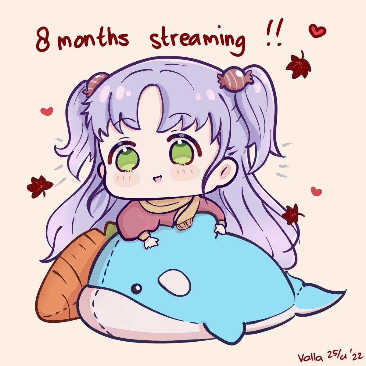 Vallarrya's tweet photo. Sometimes I wonder what if I didn't start streaming 8 months ago.. Thank you everyone for this amazing 8 months. Cheers for many more months!!

And don't forget to eat your dinner/meal now! >.< #valladraws 
#Vtuber #ENVtuber #VTuberUprising #IDVtuber https://t.co/YrCwMv38VQ