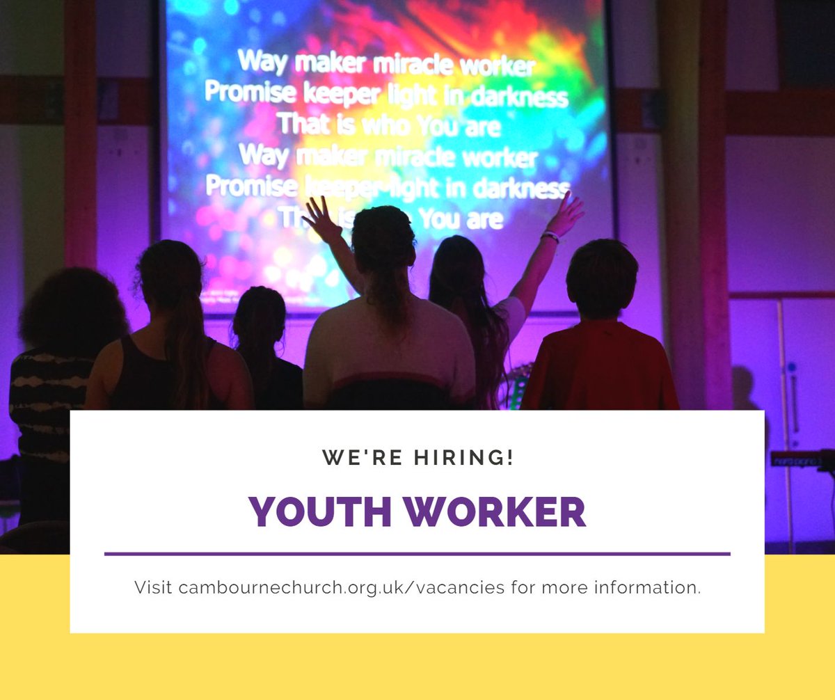 Are you a committed disciple keen to share the good news of Jesus with others within the church and community? Do you feel challenged to take up a role as a Youth Worker?

If Yes , then Cambourne Church would love to hear from you! cambournechurch.org.uk/vacancies #youthwork