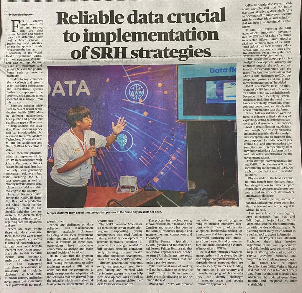 Afruturist's tweet photo. Reliable Data Crucial to Implementation of SRH strategies. @VenturesSahara @UNFPATanzania #Data4SRH https://t.co/jT0g58Mpun