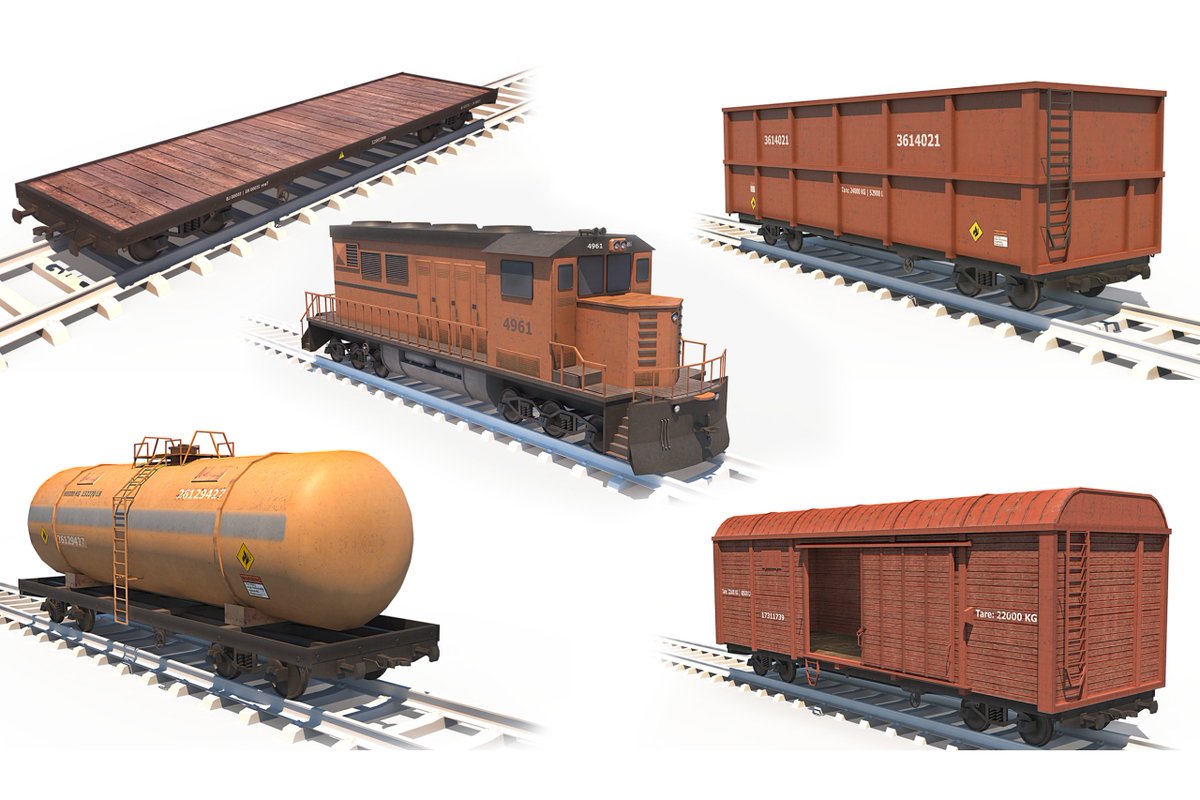 game_models's tweet photo. 🥳New release ! Game ready 3D assets pack of Cargo Train pack. The railcars and locomotive set is ready to use in games and app😃
📥Download link:
https://t.co/z7jBvxso60
.
#gamedev #indiedev #Unity #assetstore #3dmodeling #lowpoly https://t.co/G1W9VdzShU