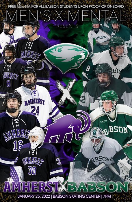 BabsonHockey's tweet photo. Looking forward to supporting @mensxmental tonight with our game against @AmherstMHockey 
Excited to play one of our oldest @hockeyinthecac rivals and help bring awareness to this tremendous initiative #support #wecare https://t.co/X38q3sZKxu