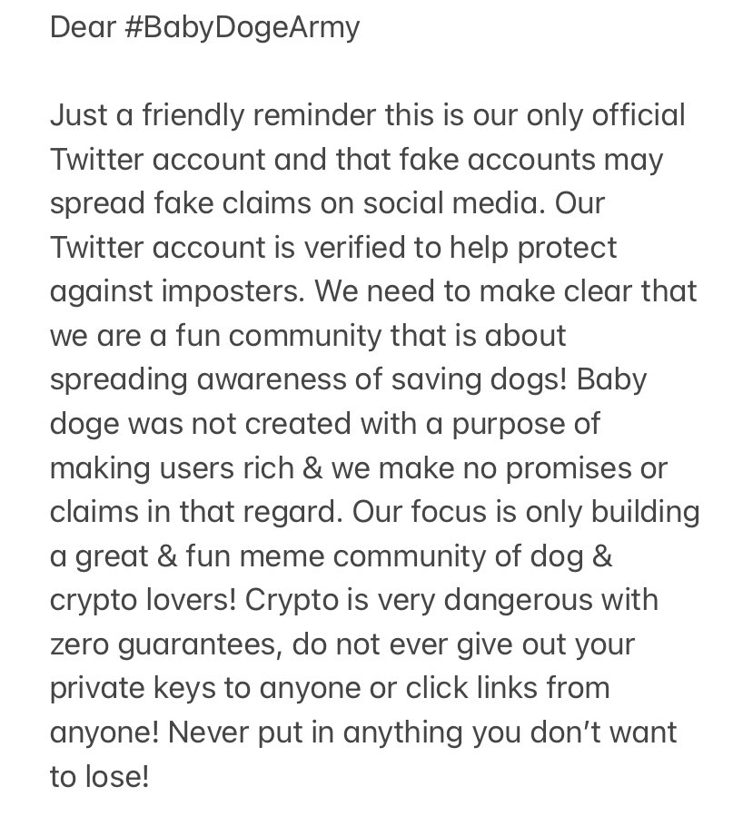 Baby Doge tweet media