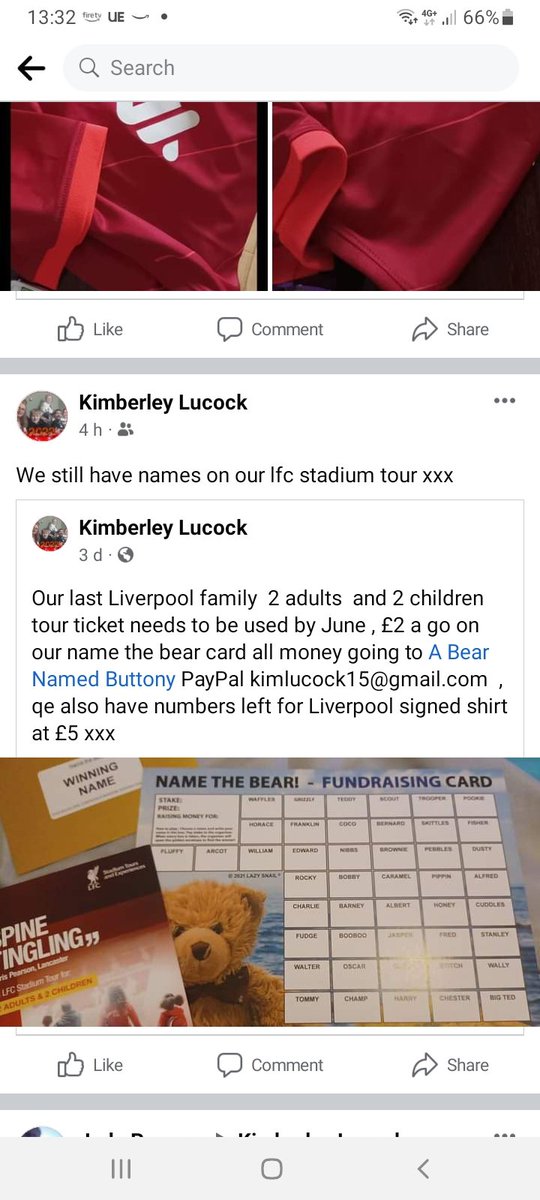 JourneyStoma's tweet photo. We still have names left for the Liverpool family @LFCFoundation stadium tour ticket and numbers left for the @J_Gomez97 signed shirt #LiverpoolFC #buttonybear #alderhey https://t.co/VTzsuhIHPC
