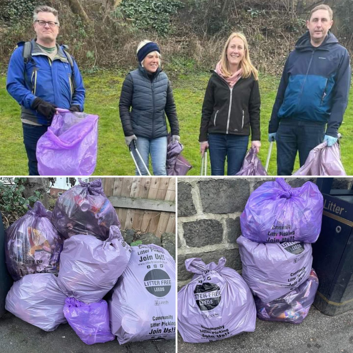 A big thank you goes out to four wombles from the Bramley area of Leeds who recently completed a pick together! 

Well done to Andrew, Phillip, Frances, and Hannah who braced the cold weather to pick a total of sixteen bags over a few hours! 

#LitterFreeLeeds #LeedsVolunteering