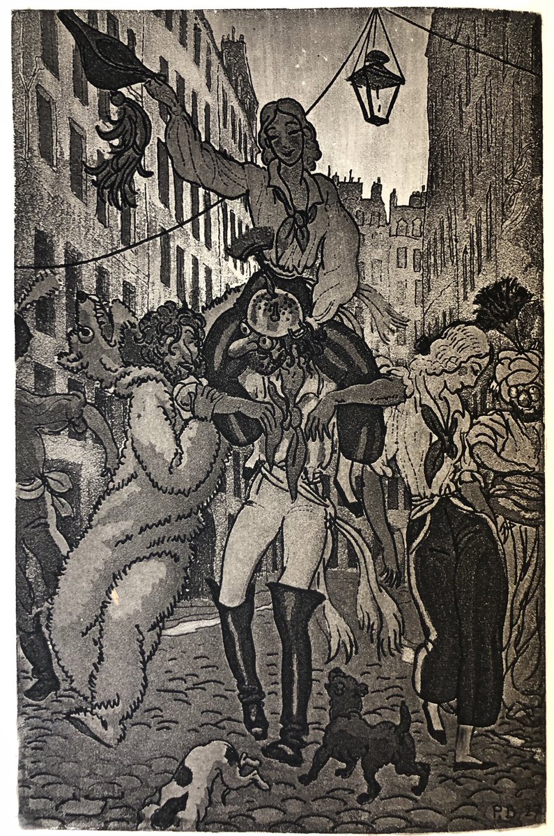 Pierre Brissaud, « Scènes de la vie de bohème », Henry Murger, 1927, eaux-fortes au noir