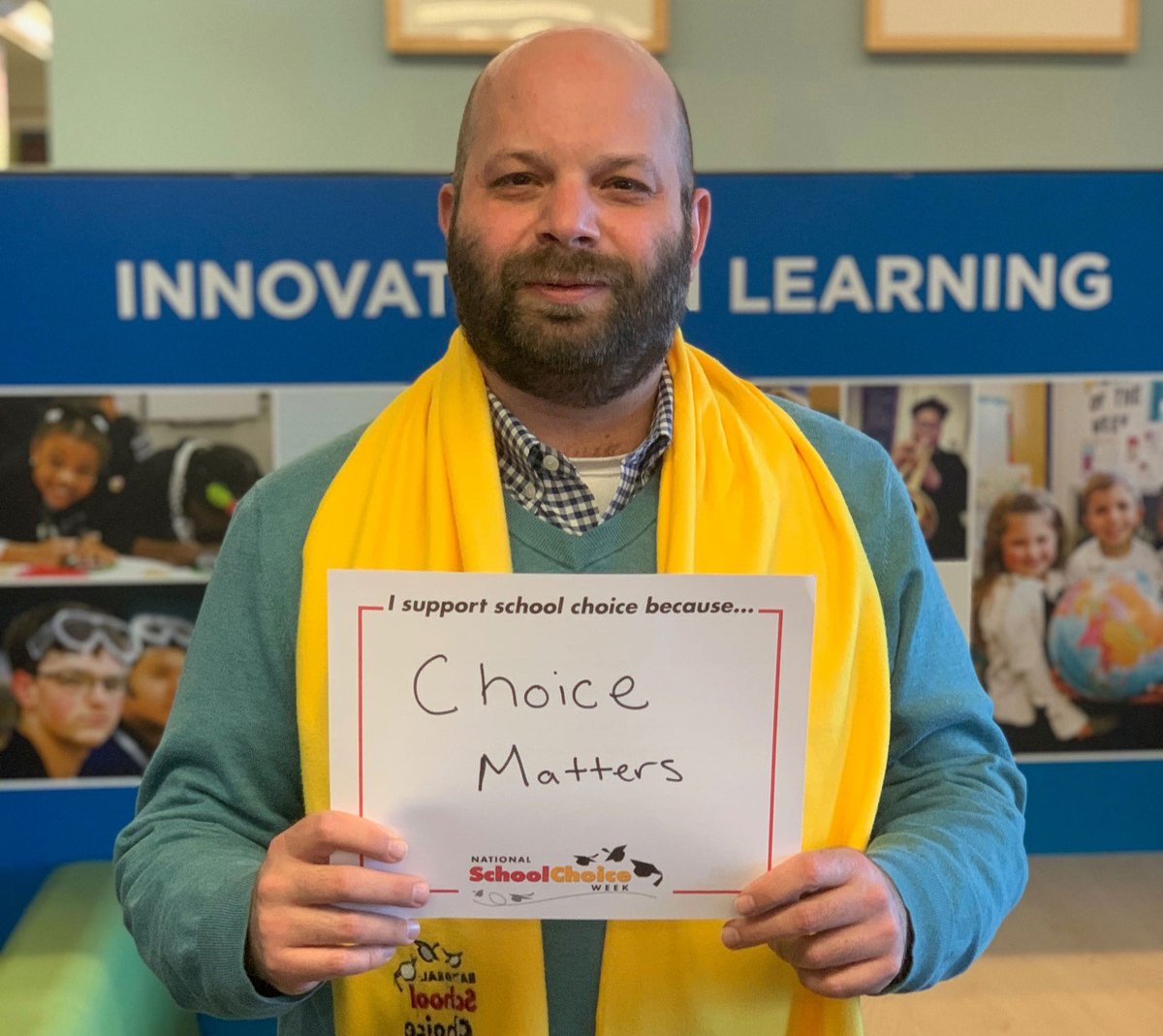 GVSUCSO's tweet photo. It wouldn't be #SchoolChoiceWeek without yellow scarves and swag to celebrate. Thanks @schoolchoicewk! Glad to show off our pride for helping #Michigan communities establish school options through innovative #charterschools. https://t.co/d8RLNAkqcP