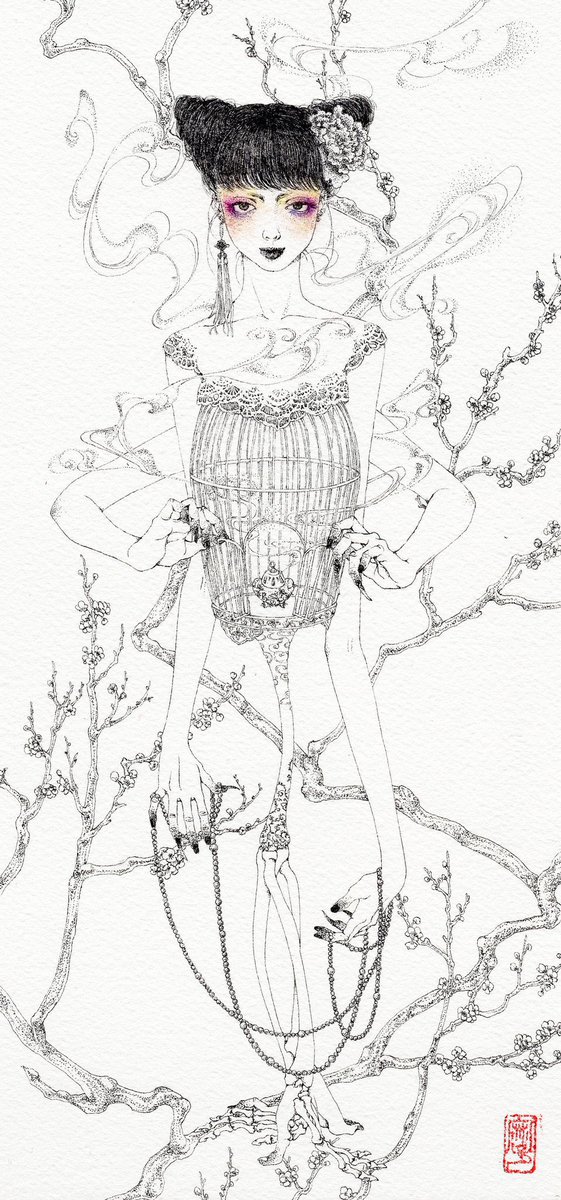 夢飼い(2015)
138×324mm

これも気に入っています。額もマットも格好良いでしょ。

#ペン画 #丸ペン #絵 #額装 #過去作 #art #illustration #drawing 