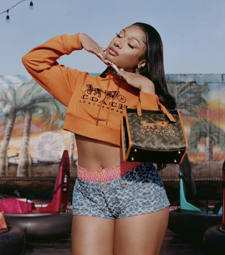 stallionaccess's tweet photo. Megan Thee Stallion for Coach’s Spring 2022 Campaign. https://t.co/0BQwUB2Imn