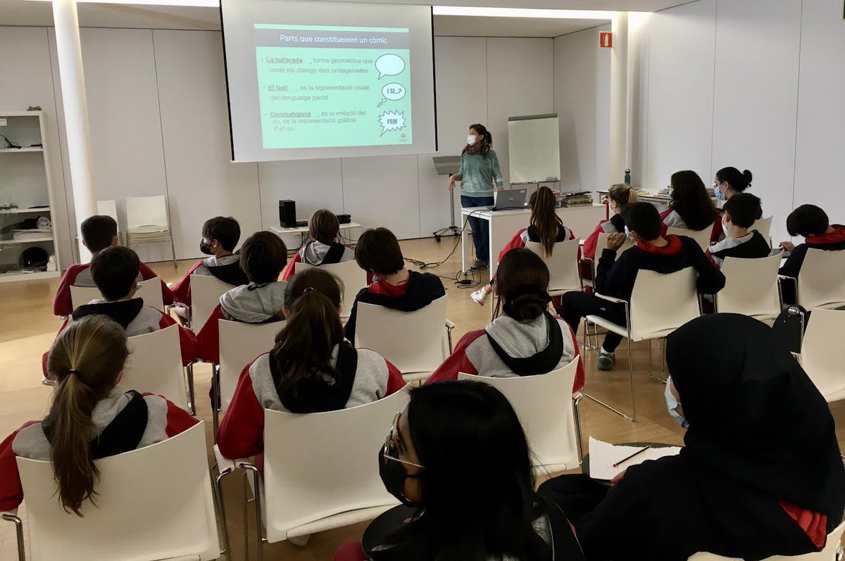 VedrunaGirona's tweet photo. Les classes de 2n Eso hem participat al #TallerdeCòmic de la Biblioteca Carles Rahola @bprahola, aprenent una mica d’història del còmic: antecedents, estils, usos… Molt inspirador!!! #decididament #VisualiPlastica #ArtEducation #escolacompetent @VedrunaCat
@biblioteques_gi https://t.co/dhDSWjutZe