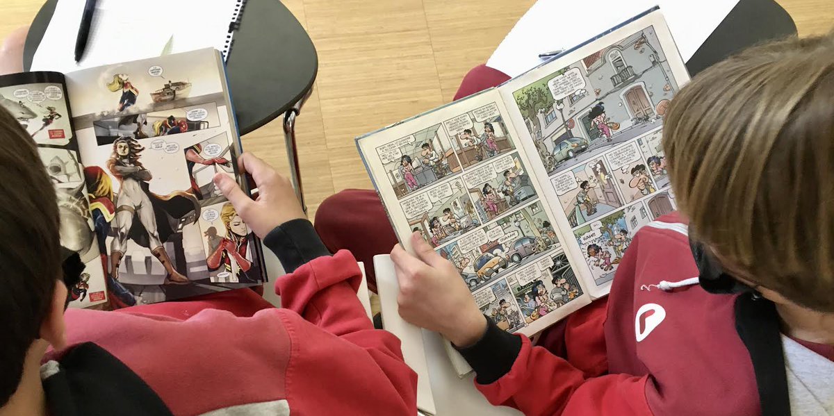 Les classes de 2n Eso hem participat al #TallerdeCòmic de la Biblioteca Carles Rahola <a href="/bprahola/">Biblioteca Pública de Girona Carles Rahola</a>, aprenent una mica d’història del còmic: antecedents, estils, usos… Molt inspirador!!! #decididament #VisualiPlastica #ArtEducation #escolacompetent <a href="/VedrunaCat/">Escoles Vedruna de Catalunya</a> 
<a href="/biblioteques_gi/">Biblioteques de Girona</a>