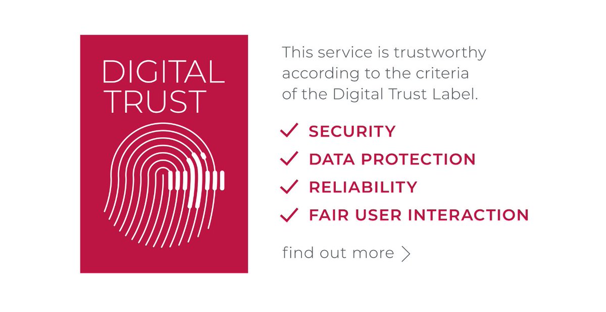 SwissAmbSGP's tweet photo. 🇨🇭 presents the world’s first label for #digitalresponsibility!
As of now, trustworthy #digital services can be identified more easily. @finance_swiss @SwissRe @dgt_switzerland @sif_sfi #digitaltrustlabel
ℹ️https://t.co/x0n2fYnQ6I https://t.co/H8GIFgNDXo