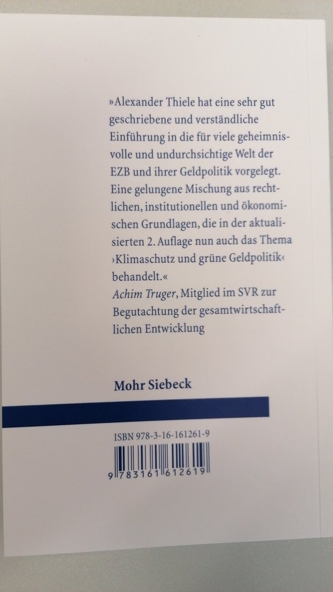 Alex_J_Thiele's tweet photo. #coronaverlosung 461: Heute nochmal im Topf: Meine soeben erschienene Einführung in die @ecb (@mohr_recht). Teilnahme per RETWEET, Verlosung am Abend. Viel Glück! 🙂 https://t.co/1kIHlLDEiX