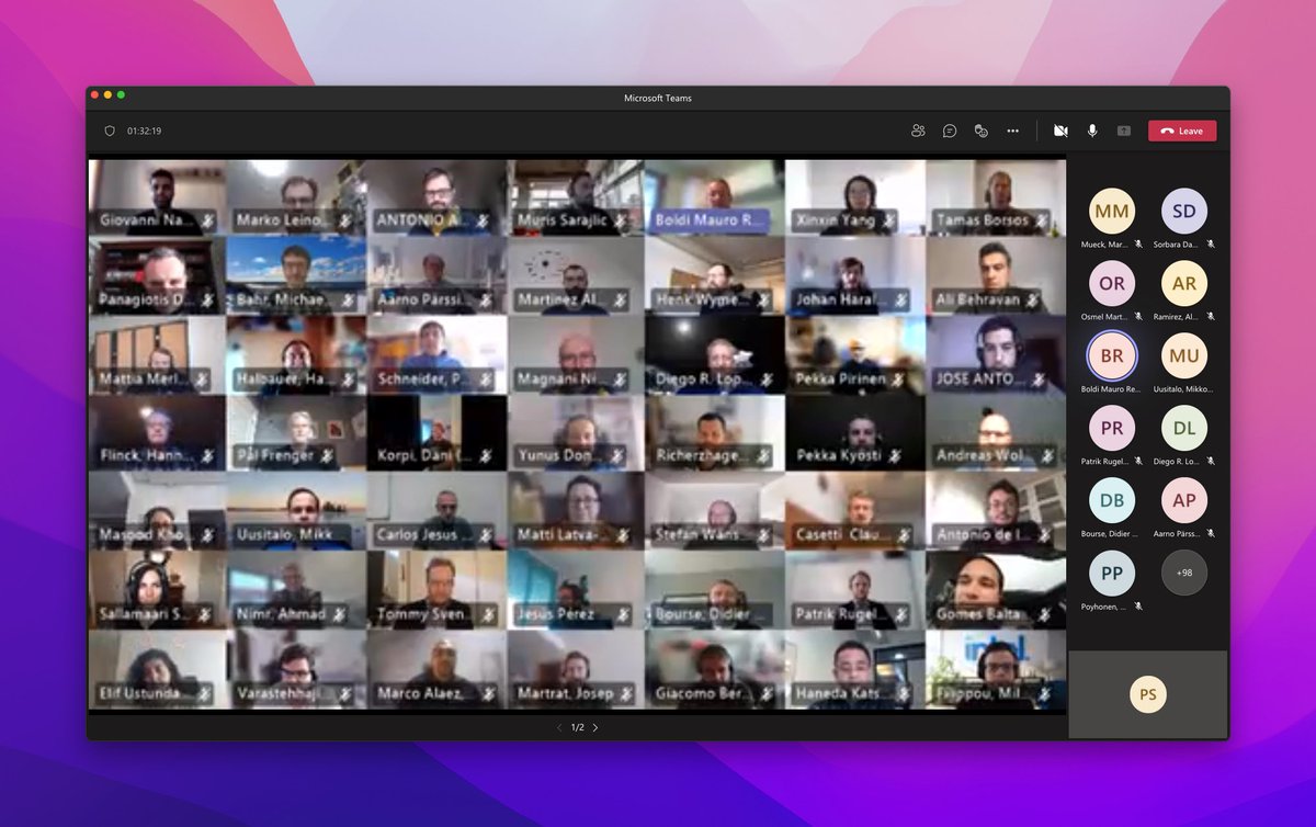 Coffee break! It’s difficult to place all the 100+ attendees of the 4th plenary meeting in the same (virtual) auditorium, here are the best attempts #6G #HexaX