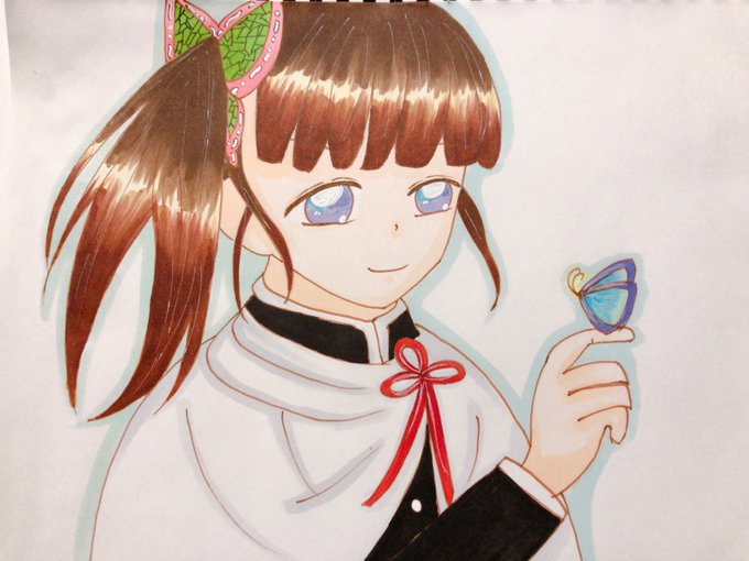 ゆの【サブ】@歌い手なのに動画編集勉強中さんがTwitterに投稿した栗花落カナヲ(鬼滅の刃)のイラスト。