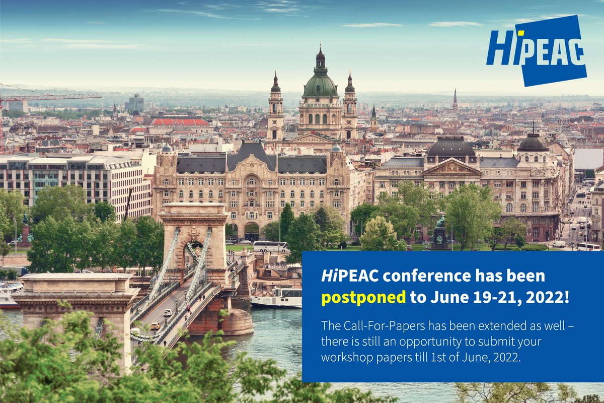The <a href="/hipeac/">HiPEAC</a> 2022 conference in Budapest has been postponed to 19-21 of June! FRACTAL is co-organizing a workshop on dependability aspects of cyber-physical systems, find the details and how to submit your papers for it on our website ➡️ fractal-project.eu/hipeac-2022/
#hipeac #hipeac2022