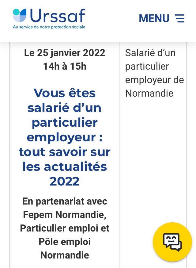 [Salariés du particulier employeur]
🗣
La semaine d’information se poursuit et cet après-midi ce sont <a href="/PE_Normandie/">Particulier Emploi Normandie</a> @Urssaf_Ndie  @Poleemploi_Ndie qui s’adresseront aux salariés du secteur pour présenter les actualités :
- Nvelle CCN
- Comptes Cesu
- Allocations