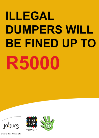 CleanerJoburg's tweet image. Jozi! #DidYouKnow You can be fined up to R5000 for Illegal Dumping #StopIllegalDumping @CityofJoburgZA @mphophalatse1