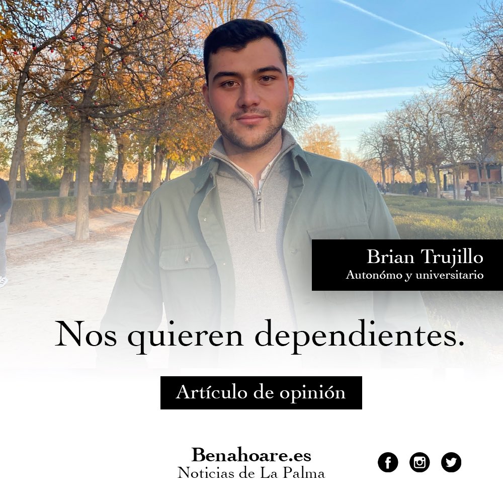 "Si el objetivo del Gobierno era impedir el emprendimiento y crear personas dependientes del Estado, va por el camino correcto":

<a href="/briantru_/">Brian Trujillo Pérez</a> 

🔗 benahoare.es/l/nos-quieren-…
