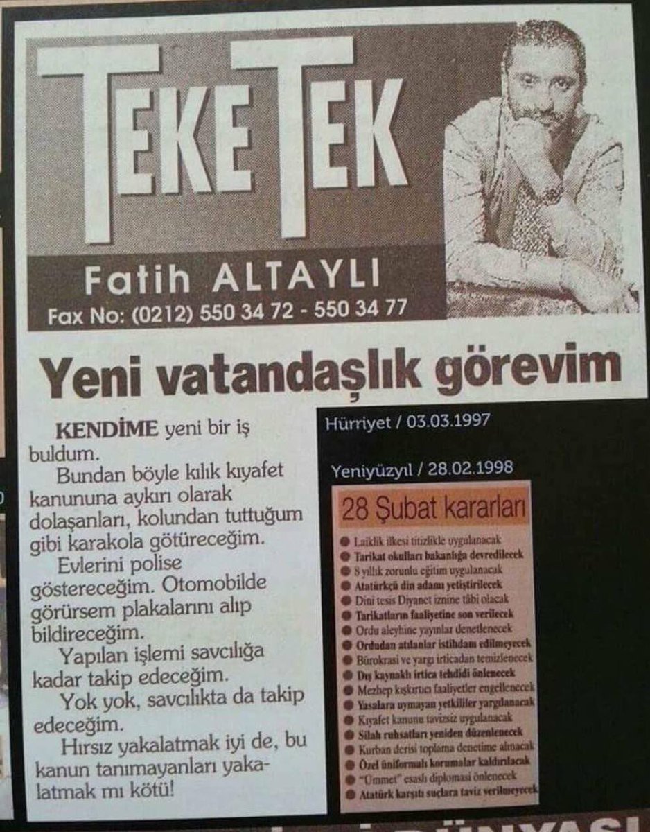 Farkında olmadan Ekrem İmamoğlu'nun beceriksizliğini paylaşıp silen, sonra da eleştirenlere hakaret eden CHP trolü Fatih Altaylı, ağzının payını alınca bana dava açacağını yazmış. 

Korkak, iki yüzlü, senin kirli kalemini herkes tanır. Haddini bil, medyayı daha fazla kirletme!