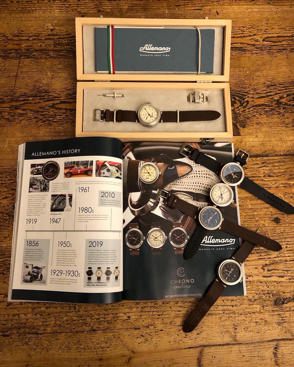 chronoemotions's tweet photo. Allemano - Italian style, Swiss precision, automotive heritage. Ferrari and Allemano go back to Enzo’s first, the 125s #Ferrari #ferrariclubuk @JuraWatches @ArgentTimeless @P1Watches @watchprolive @KibbleWatches @Classicmobilia @octane_magazine @gunhillstudios1 #watches https://t.co/UallhdNnLQ