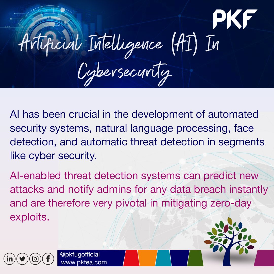 Artificial intelligence (AI) is the ability of a computer or a robot controlled by a computer to do tasks that are usually done by humans.
#PkfUganda #cybersecurity #cyberrisk #itriskmanagement #Itriskadvisory #artificialintelligence #cyberattacks