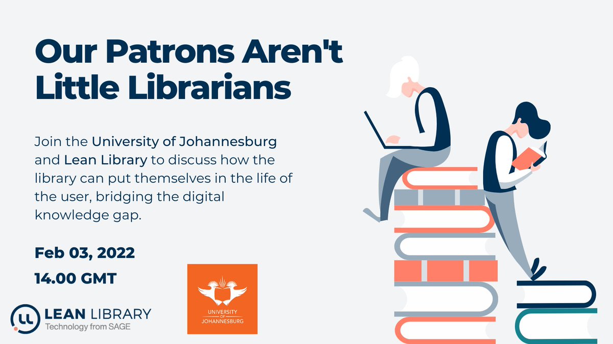 Lean Library (@leanlibrary) on Twitter photo 📅Join us & <a href="/UJLibrary/">UJ Library</a> for an exciting webinar!
Discuss key findings from our #LibrarianFutures report and learn how we have worked with <a href="/UJLibrary/">UJ Library</a> to help bridge the digital gap with their patrons and increase discoverability of their resources.
Sign up: zoom.us/webinar/regist… 📅Join us & <a href="/UJLibrary/">UJ Library</a> for an exciting webinar!
Discuss key findings from our #LibrarianFutures report and learn how we have worked with <a href="/UJLibrary/">UJ Library</a> to help bridge the digital gap with their patrons and increase discoverability of their resources.
Sign up: zoom.us/webinar/regist…