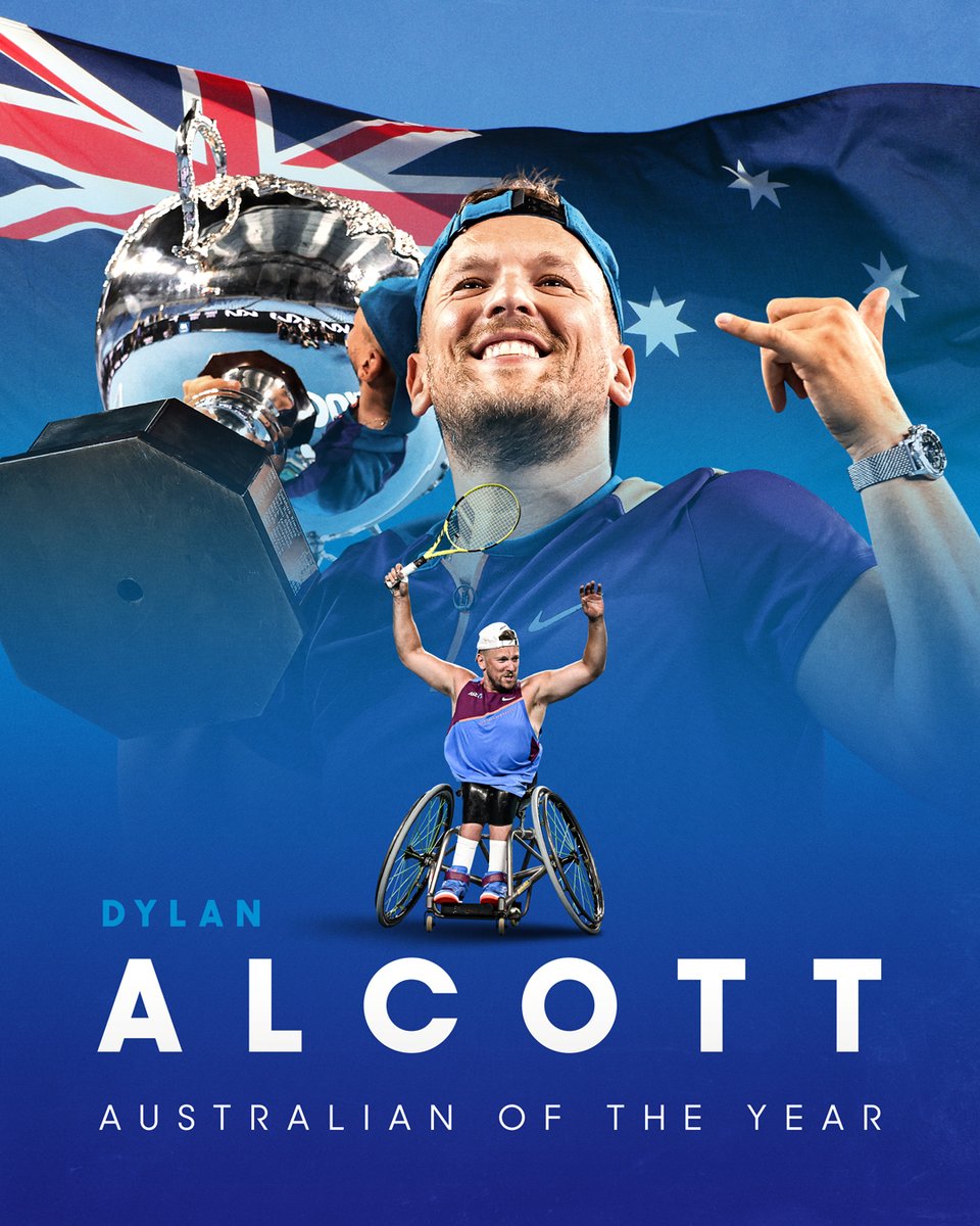 AustralianOpen's tweet photo. Congratulations to 2022 Australian of the Year @dylanalcott OAM.

#AusOpen https://t.co/2oLcglrXpo